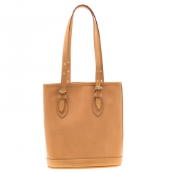 Pre Owned Louis Vuitton Natural Vachetta Leather Limited Edition Petit Bucket Bag