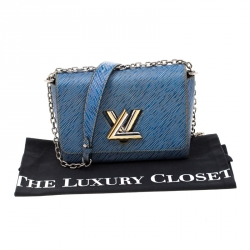 Pre Owned Louis Vuitton Denim Epi Leather Twist MM Bag