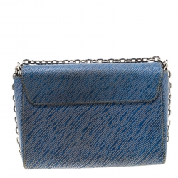Pre Owned Louis Vuitton Denim Epi Leather Twist MM Bag