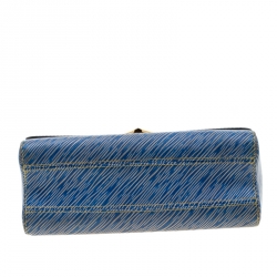 Pre Owned Louis Vuitton Denim Epi Leather Twist MM Bag