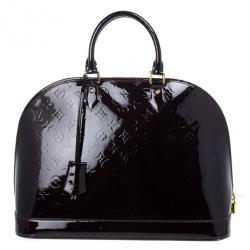 Pre Owned Louis Vuitton Monogram Vernis Amarante Alma GM