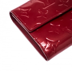 Pre Owned Louis Vuitton Pomme D’amour Monogram Vernis Sarah Continental Wallet