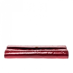 Pre Owned Louis Vuitton Pomme D’amour Monogram Vernis Sarah Continental Wallet