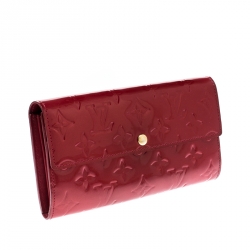 Pre Owned Louis Vuitton Pomme D’amour Monogram Vernis Sarah Continental Wallet