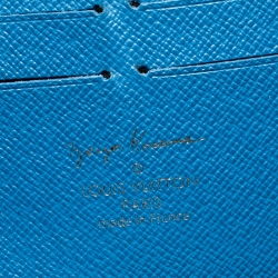 Pre Owned Louis Vuitton Blue Monogram Canvas Yayoi Kusama Pumpkin Dots Zippy Wallet