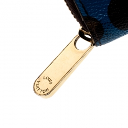 Pre Owned Louis Vuitton Blue Monogram Canvas Yayoi Kusama Pumpkin Dots Zippy Wallet