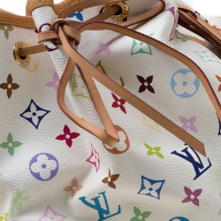 مملوكة مسبقًا Louis Vuitton White Monogram Leather Multicolore Petit Noe Bag