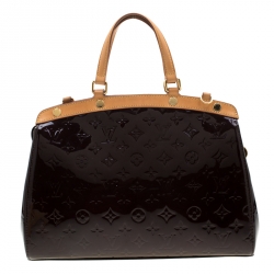 Pre Owned Louis Vuitton Amarante Monogram Vernis Brea MM Bag