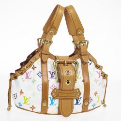 Pre Owned Louis Vuitton White Monogram Multicolore Theda GM Bag