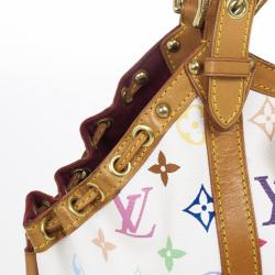 Pre Owned Louis Vuitton White Monogram Multicolore Theda GM Bag