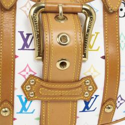 Pre Owned Louis Vuitton White Monogram Multicolore Theda GM Bag