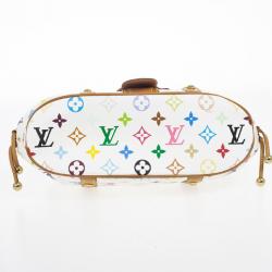 Pre Owned Louis Vuitton White Monogram Multicolore Theda GM Bag
