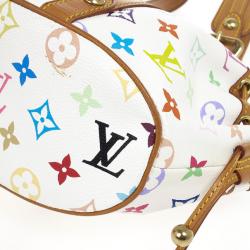 Pre Owned Louis Vuitton White Monogram Multicolore Theda GM Bag