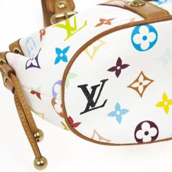 Pre Owned Louis Vuitton White Monogram Multicolore Theda GM Bag
