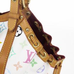 Pre Owned Louis Vuitton White Monogram Multicolore Theda GM Bag