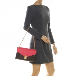 Louis Vuitton Pallas Chain Rose Litchi Monogram Canvas 2-way Shoulder Bag  M50070 - Ideal Luxury