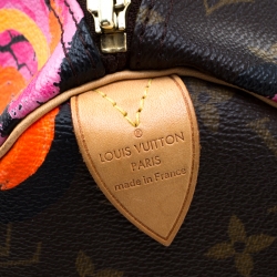 Pre Owned Louis Vuitton Multicolor Monogram Canvas Limited Edition Stephen Sprouse Roses Speedy 30 Bag