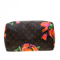Pre Owned Louis Vuitton Multicolor Monogram Canvas Limited Edition Stephen Sprouse Roses Speedy 30 Bag