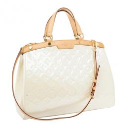 Pre Owned Louis Vuitton Blanc Corail Vernis Brea GM