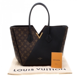 Pre Owned Louis Vuitton Black Monogram Canvas and Leather Kimono Bag