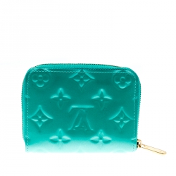 Louis Vuitton Bleu Lagon Monogram Vernis Zippy Coin Purse