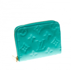 Louis Vuitton Bleu Lagon Monogram Vernis Zippy Coin Purse