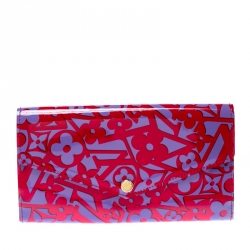 Pre Owned Louis Vuitton Indian Rose Sweet Monogram Vernis Sarah Continental Wallet 