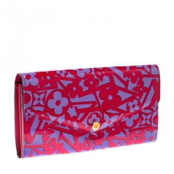 Pre Owned Louis Vuitton Indian Rose Sweet Monogram Vernis Sarah Continental Wallet 