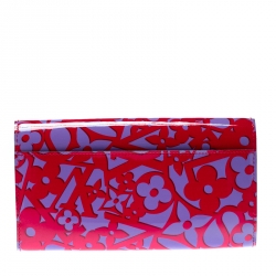 Pre Owned Louis Vuitton Indian Rose Sweet Monogram Vernis Sarah Continental Wallet 