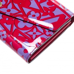 Pre Owned Louis Vuitton Indian Rose Sweet Monogram Vernis Sarah Continental Wallet 