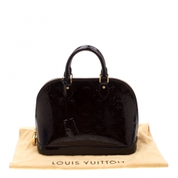 Pre Owned Louis Vuitton Amarante Monogram Vernis Leather Alma PM Bag