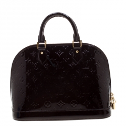 Pre Owned Louis Vuitton Amarante Monogram Vernis Leather Alma PM Bag