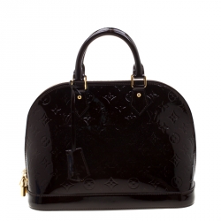 Pre Owned Louis Vuitton Amarante Monogram Vernis Leather Alma PM Bag