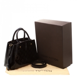 Pre Owned Louis Vuitton Amarante Monogram Vernis Montaigne BB Bag