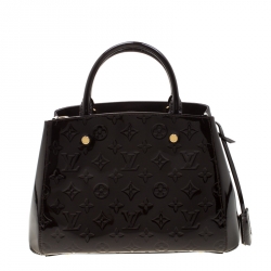 Pre Owned Louis Vuitton Amarante Monogram Vernis Montaigne BB Bag
