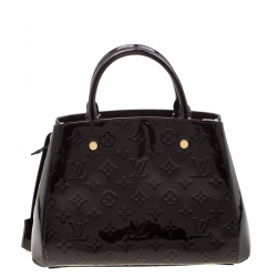 Pre Owned Louis Vuitton Amarante Monogram Vernis Montaigne BB Bag