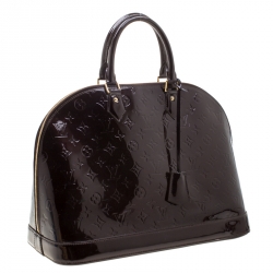Pre Owned Louis Vuitton Amarante Monogram Vernis Alma GM Bag
