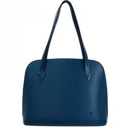 Pre Owned حقيبة كتف لوي فيتون لوساك جلد أيبي زرقاء توليدو