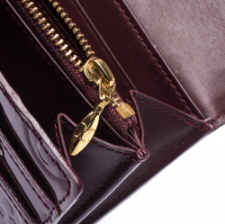 Pre Owned Louis Vuitton Rouge Fauviste Monogram Vernis Sarah Continental Wallet