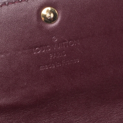 Pre Owned Louis Vuitton Rouge Fauviste Monogram Vernis Sarah Continental Wallet