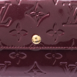 Pre Owned Louis Vuitton Rouge Fauviste Monogram Vernis Sarah Continental Wallet