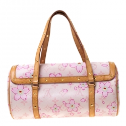 Pre Owned Louis Vuitton Monogram Cherry Blossom Canvas and Leather Papillon Bowler Bag
