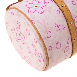 Pre Owned Louis Vuitton Monogram Cherry Blossom Canvas and Leather Papillon Bowler Bag