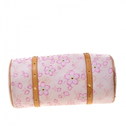 Pre Owned Louis Vuitton Monogram Cherry Blossom Canvas and Leather Papillon Bowler Bag