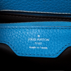 Pre Owned Louis Vuitton Turquoise Taurillon Leather Capucines MM Bag