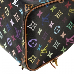 Pre Owned Louis Vuitton Black Monogram Multicolore Limited Edition Fringe Speedy 25 Bag