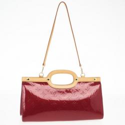 Pre Owned Louis Vuitton Red Monogram Vernis Roxbury Drive Bag