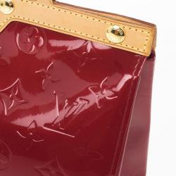 Pre Owned Louis Vuitton Red Monogram Vernis Roxbury Drive Bag