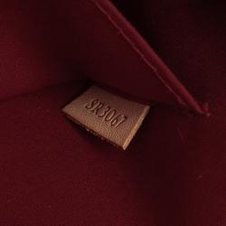 Pre Owned Louis Vuitton Red Monogram Vernis Roxbury Drive Bag