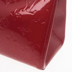 Pre Owned Louis Vuitton Red Monogram Vernis Roxbury Drive Bag